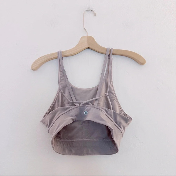 Lululemon x Soulcycle Energy High-Neck Longline Tough Bra Lavender Light Grey - Picture 4 of 6